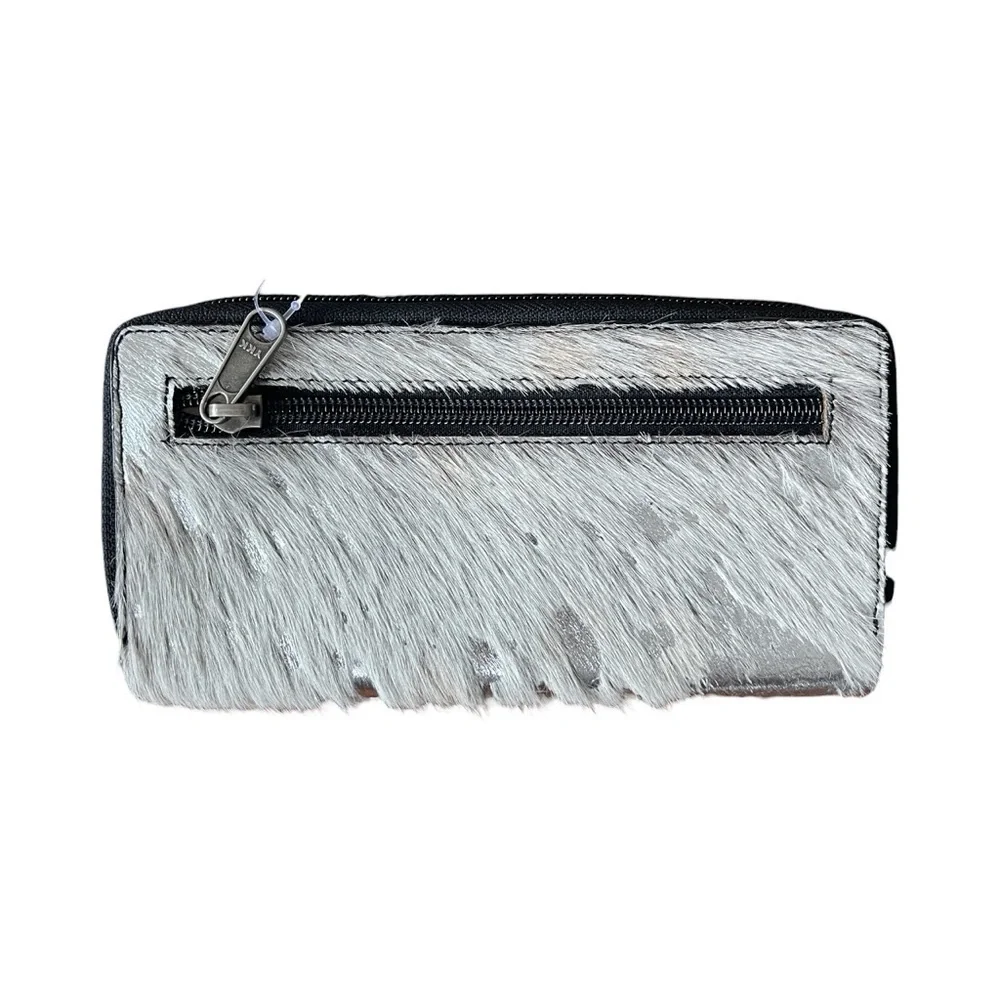 Angel Ranch Women's Wallet Tooled Leather Foil Western Alice Black Clutch 7.5